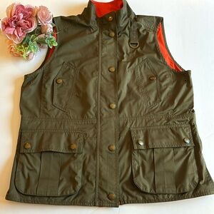 Polo Ralph Lauren Hunting Vest Olive Orange Reversible Gilet LARGE Army Green